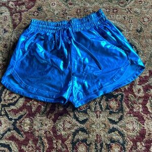 Metallic blue shorts
